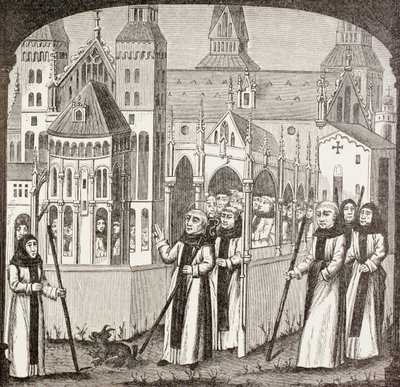Saint Bernard de Clairvaux et les moines cisterciens prenant possession de l